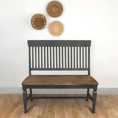 Solid Wood Vista Slatback Bench