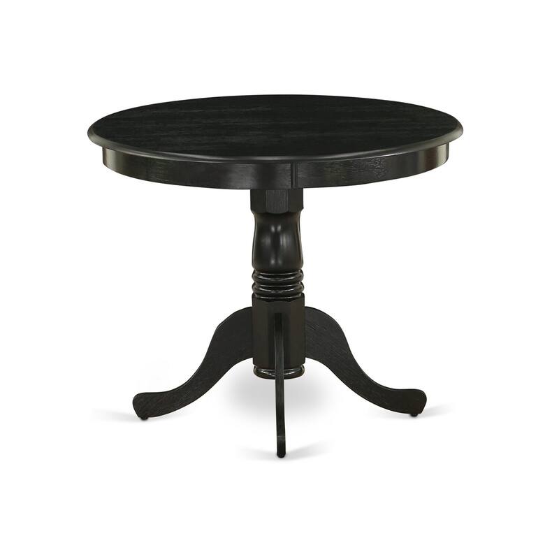 HomeStock 3-Piece Wire Brushed Black Solid Wood Top - Button Tufted Dining Room Set - Seats 4