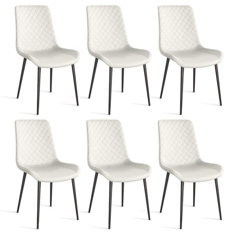 PU Leather Dining Chair Set of 2 with Metal Legs for Kitchen, Restaurant, Living, Meeting Room