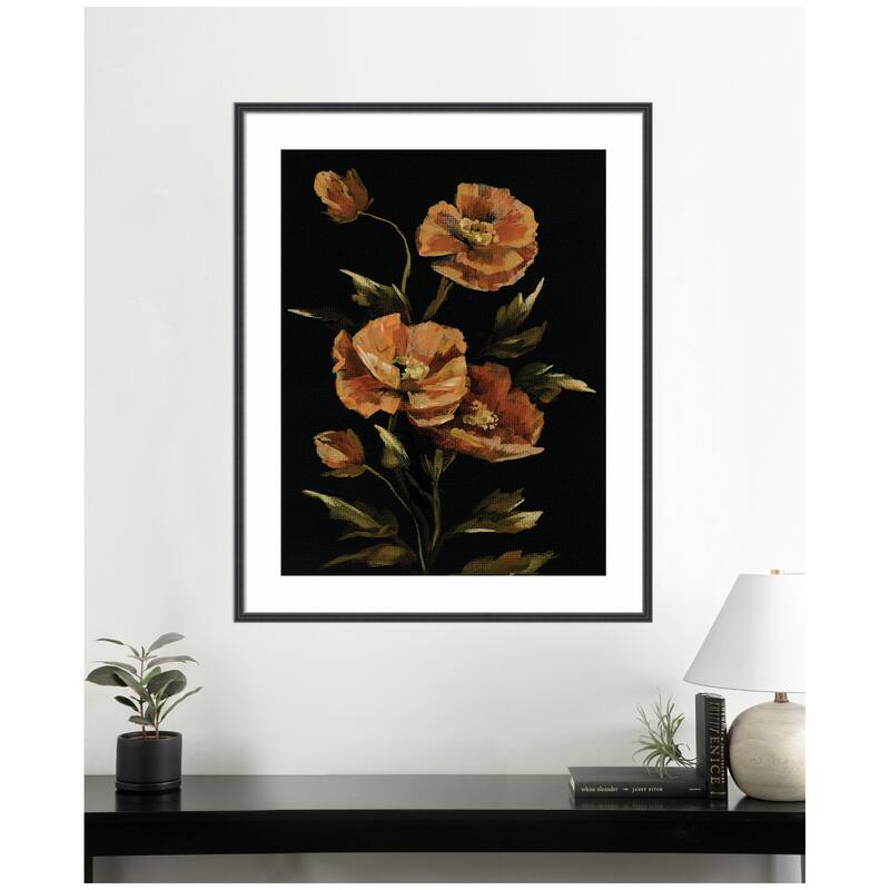 Kate and Laurel Framed Art Moody Floral 6 by Annie Quigley