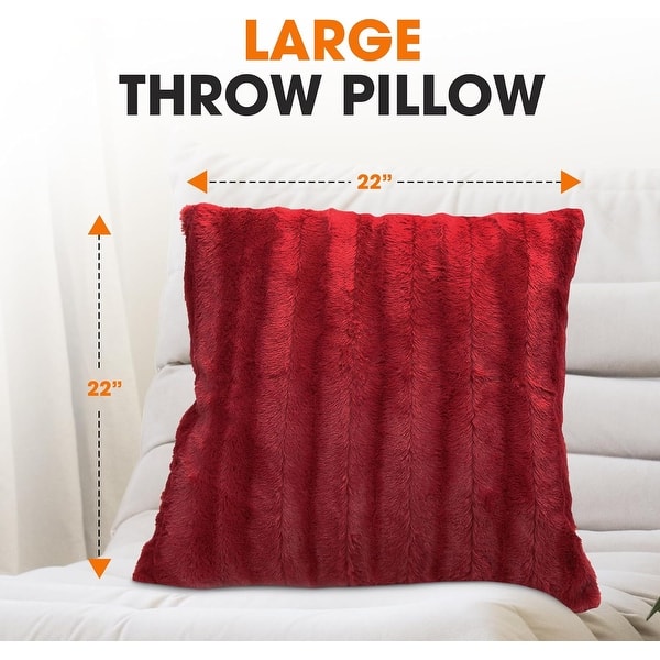 dimension image slide 33 of 59, Cheer Collection Decorative Throw Pillows for Couch & Bed (Set of 2)