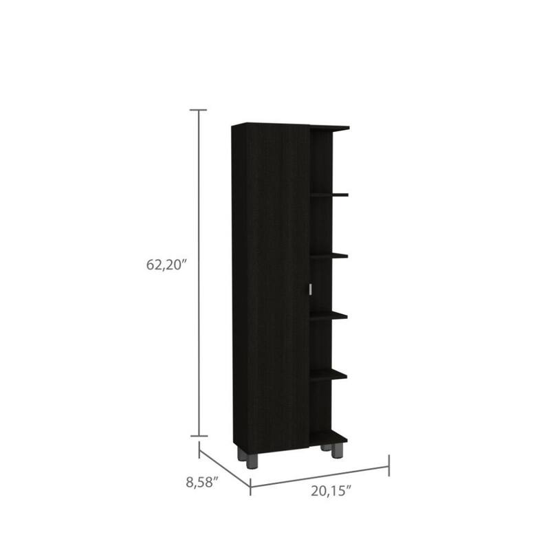 TUHOME Concord 2-Piece Bathroom Set with Linen Cabinet and Medicine Cabinet, Black