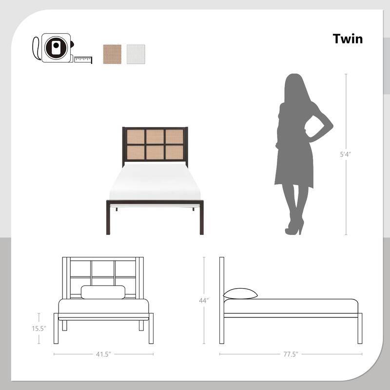 Louise Platform Bed, Twin