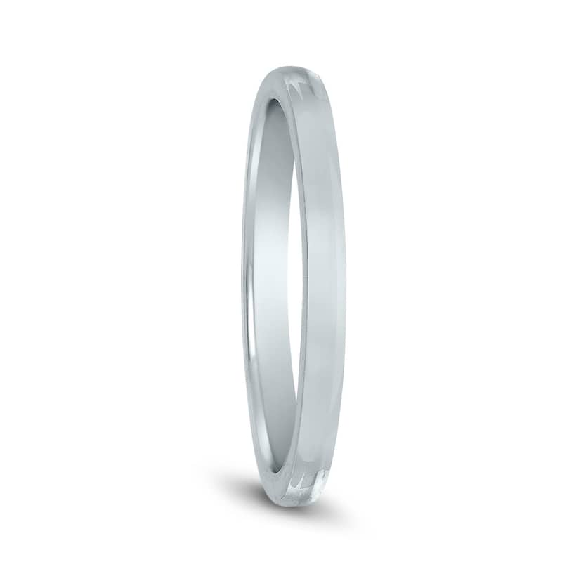 1.5MM European Contour Wedding Band in 14K White Gold