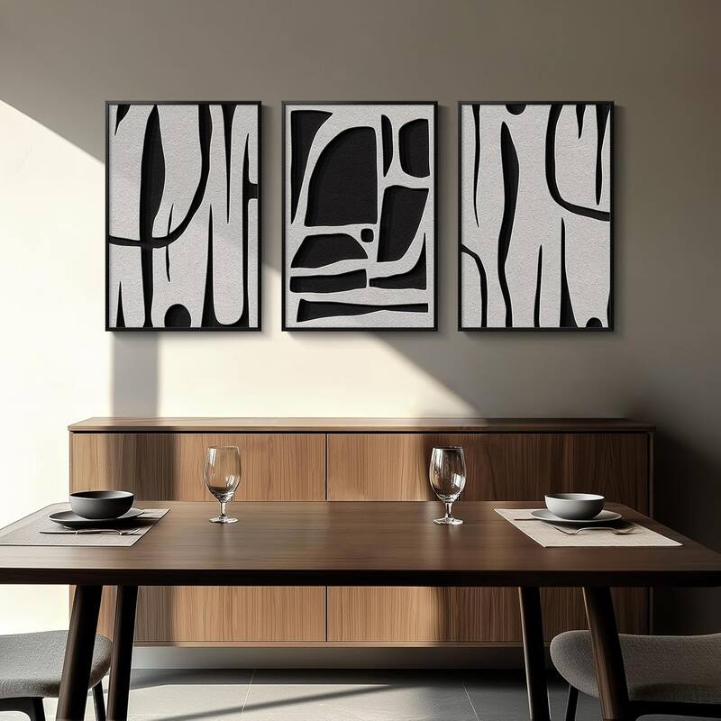 Modern Minimalist Line Canvas Art Work Prints Black Painting Wall Art