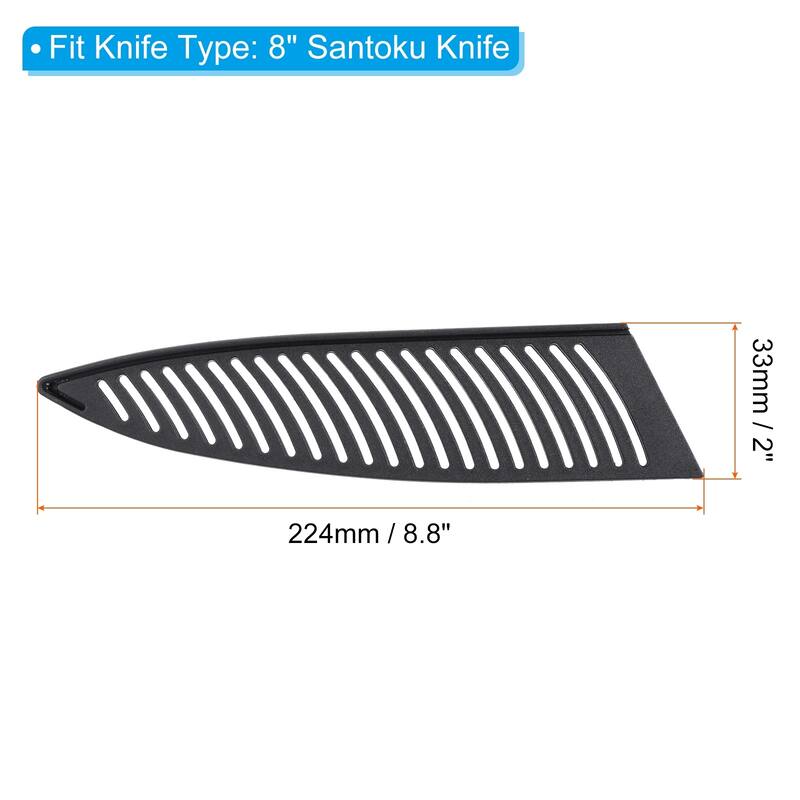 2Pcs PP Kitchen Knife Sheath Cover Sleeves for 8" Chef Knife, Black - 5 Pack