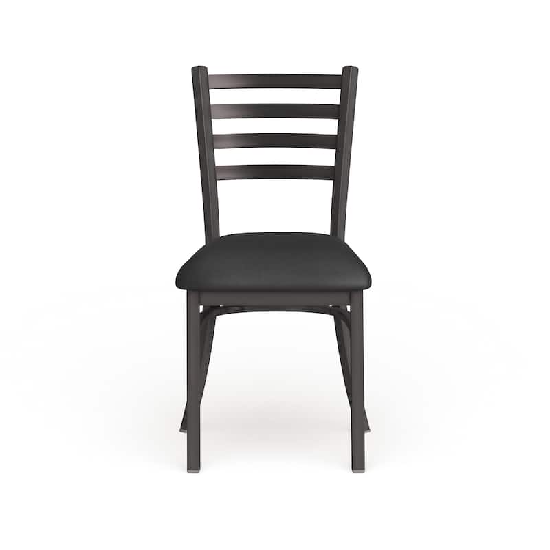 Clear Coated Ladder Back Metal Restaurant Chair - 16.5"W x 17"D x 32.25"H - 16.5"W x 17"D x 32.25"H