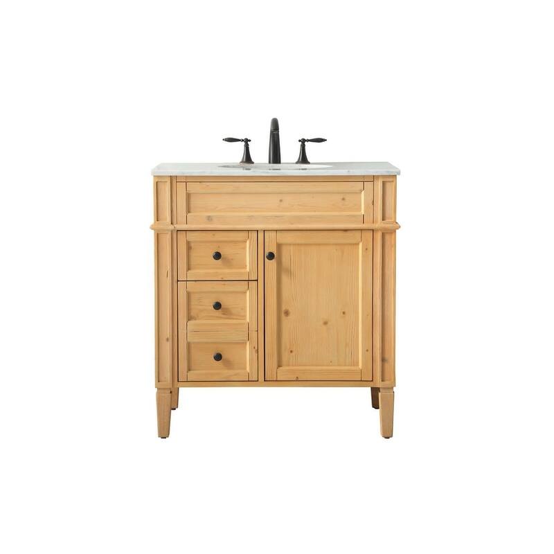 Elegant Lighting VF12532 Park Avenue 32" Free Standing Single Basin - Natural Wood - Wood Finish