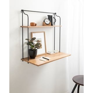 Kate and Laurel Walters Wood and Metal Folding Floating Desk