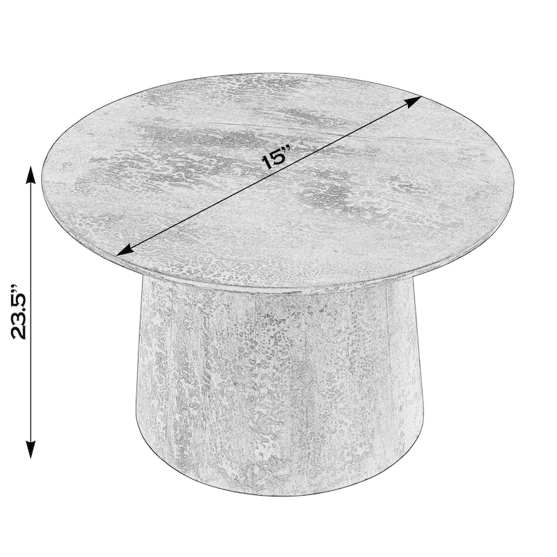 Hattie 23.5 in. W Round Drum Coffee Table