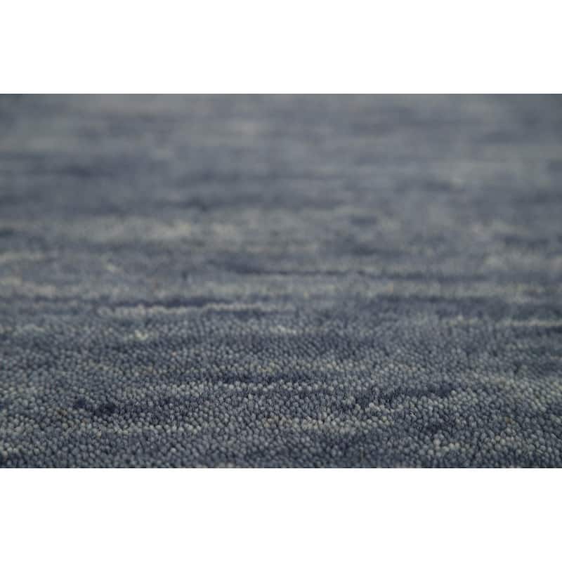 Tribal Gabbeh Oriental Area Rug Hand-Knotted Blue Wool Carpet - 4'1" x 5'11"