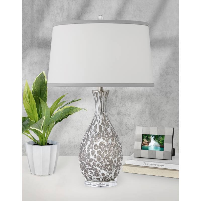 Ragno 30 in. Grey and White Glass Table Lamp