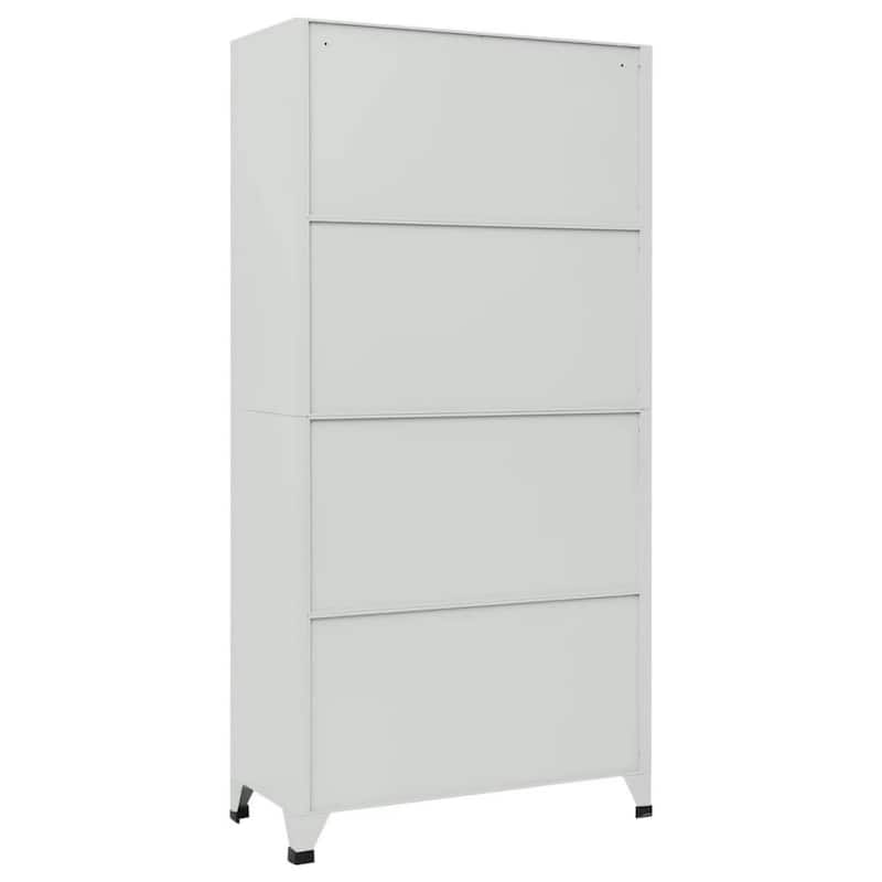 Nova Locker Cabinet, 6 Storage Compartments, Gray Steel, 71 Inch