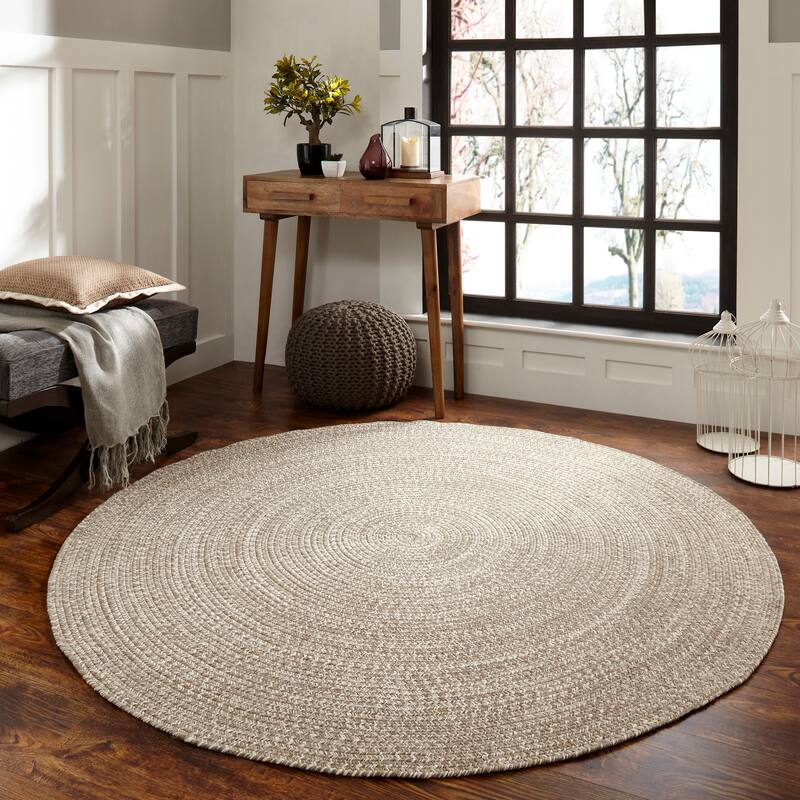 Superior Modern Rustic Bohemian Reversible Multi-Tone Braided Indoor Outdoor Area Rug