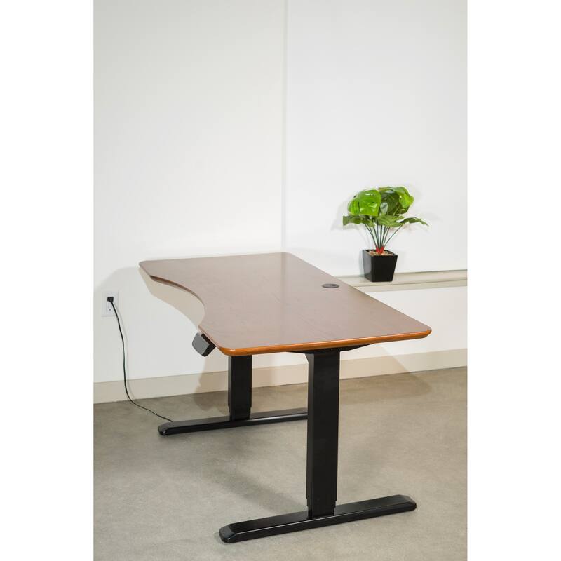 ErgoMax Office Black Electric Height Adjustable Desk Frame w/Dual Motor, Tabletop Not Included, 50 Inch Max Height