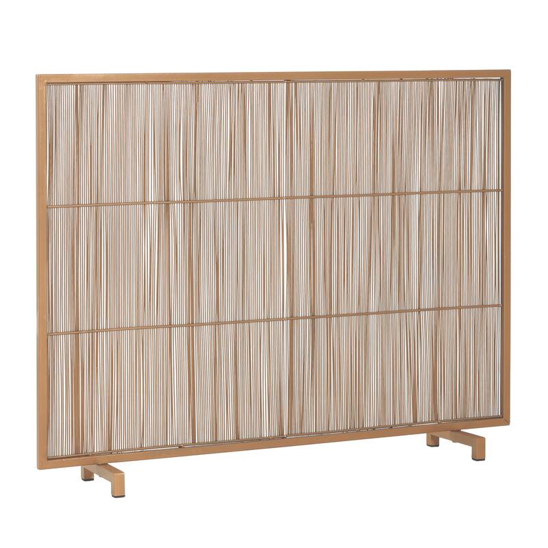 Roomfitters Willow 1-Panel Iron Fireplace Screen with Vertical Bar Design