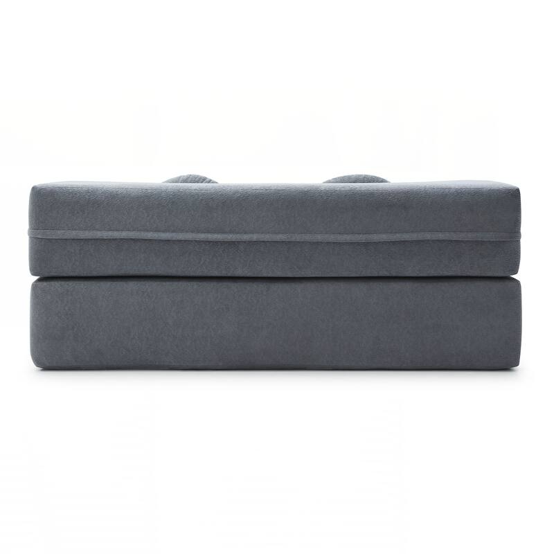 Folding Sofa Bed with Pillow, Sleeper Sofa, Floor & Futon Loveseat Couch - Grey