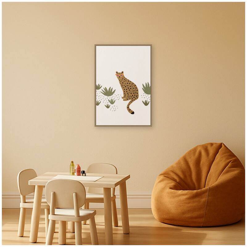 Kate and Laurel Leopard II by July Art Prints Framed Canvas Wall Art Print