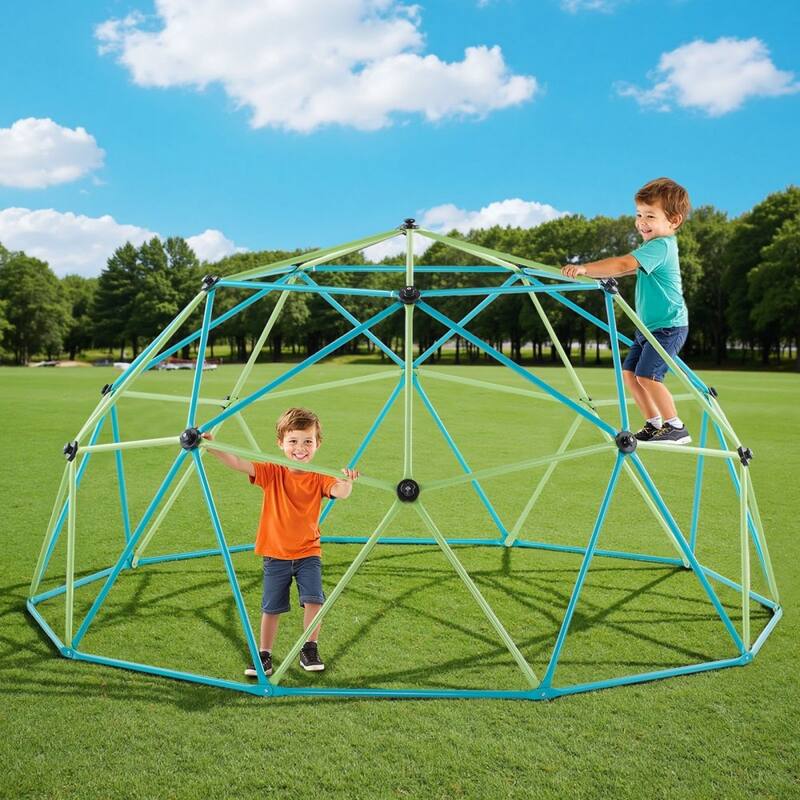 10FT Kids Climbing Dome Jungle Gym Outdoor Playset with Basketballs and Net for Ages 3-10 - 120 x 120 x 60 in