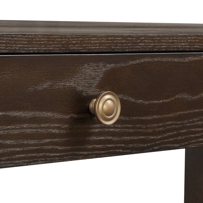 Rustic 52" Console Table with Drawers and Curved Legs for Entryway or Living Room Decor
