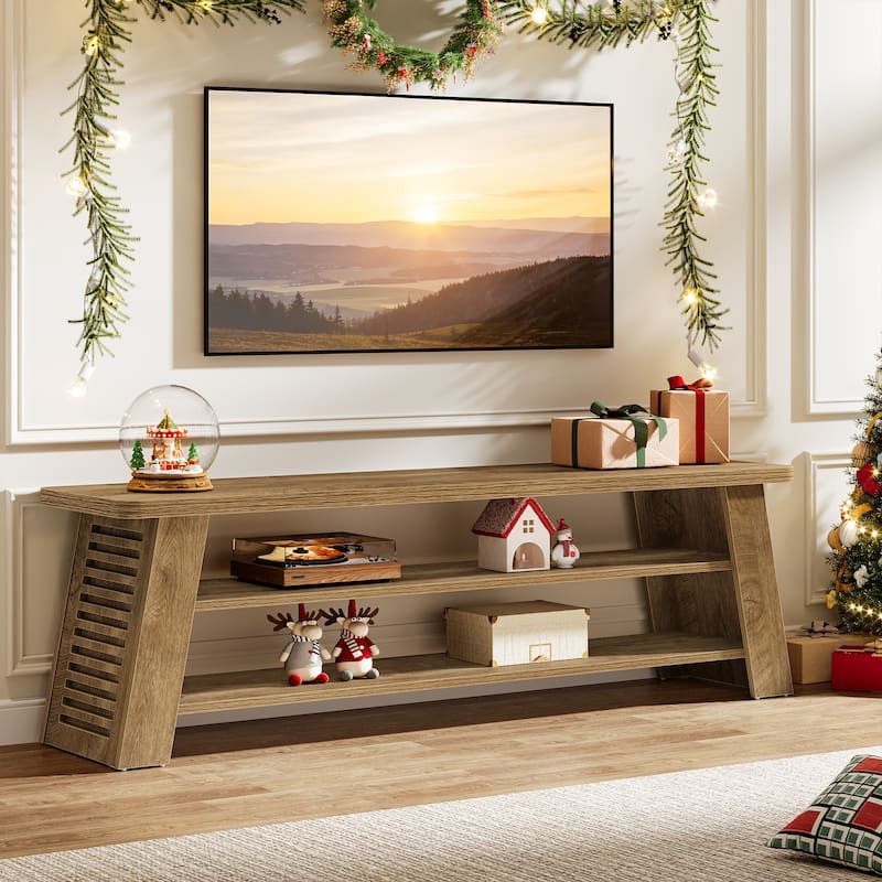TV Stand for 60 Inches TVs, Farmhouse Low Entertainment Center