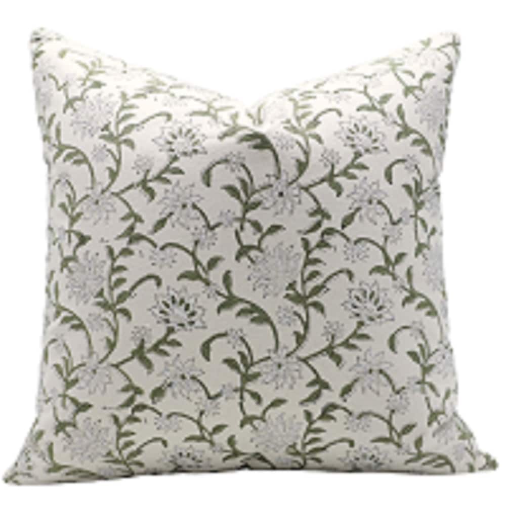 Fabdivine White Cotton Block Print Living Room Décor Cushion Cover