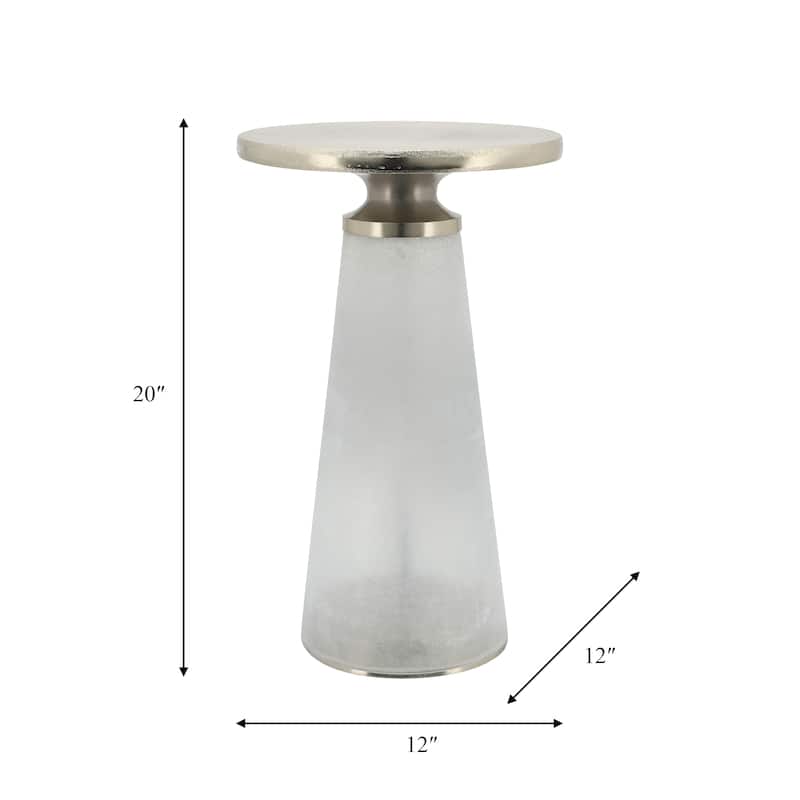 Sagebrook Home Modern Neutral Nebular Round Side and Coffee Table