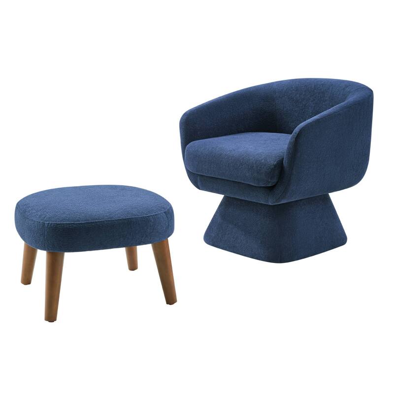 Lazy Chair with Ottoman, Modern Lounge Accent Chair, Leisure Upholstered Sofa Chair, Reading Chair with Footrest