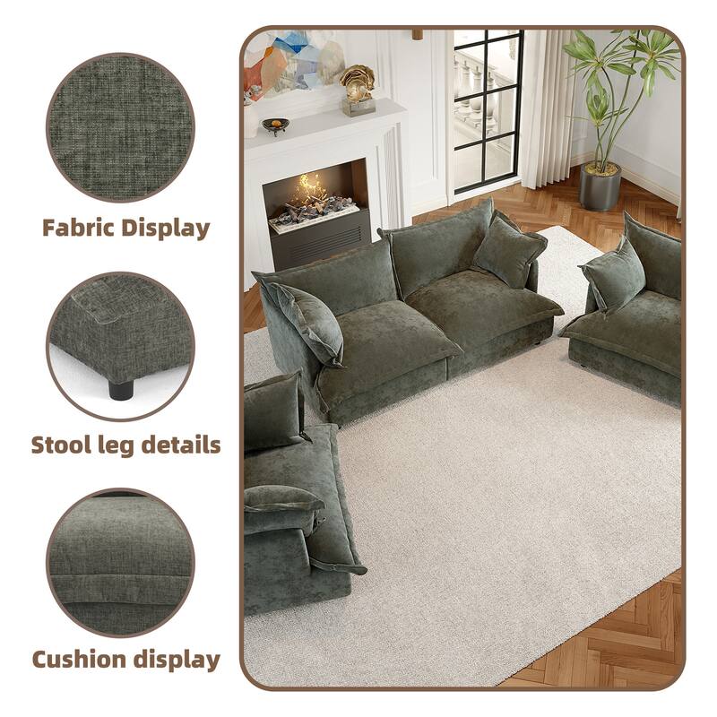 Cloud Chenille Upholstered Modular Sectional Sofa