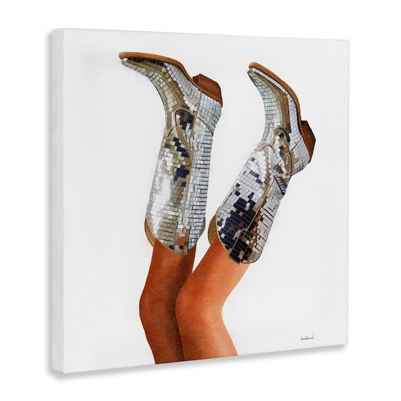 Stupell Glitzy Glam Cowgirl Boots Canvas Wall Art Design By Amanda Greenwood