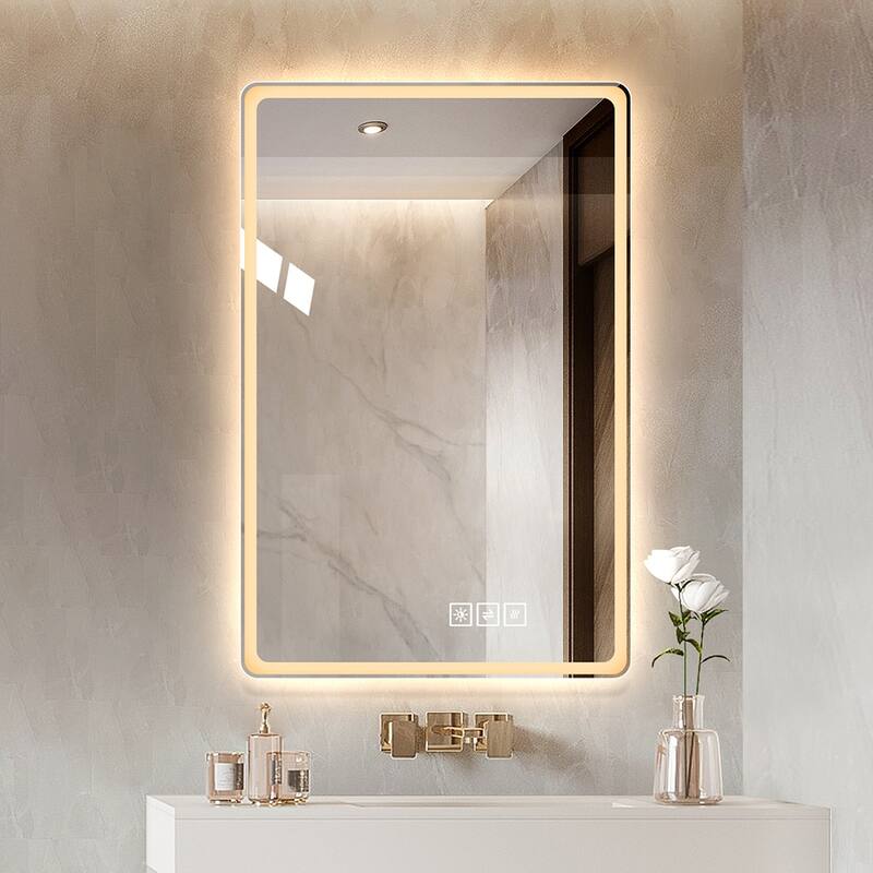 Bathroom Mirror Vanity Mirrors,Wall Mounted Anti-Fog Make Up Mirror