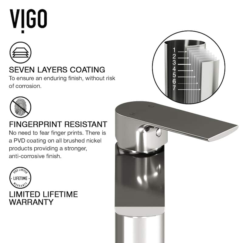 VIGO Davidson 6" H Single Handle Single Hole Bathroom Faucet