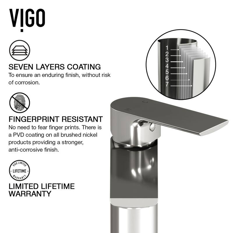 VIGO Norfolk 11" H Single Handle Single Hole Bathroom Vessel Faucet