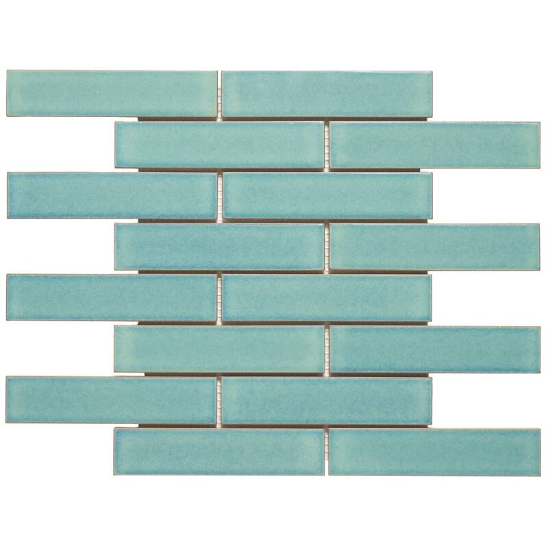 Summer Brick Porcelain Mosaic Tile - 5 Sheets (4.45 sf) - Green