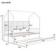 preview thumbnail 25 of 29, Wooden Twin Size House Bed with Trundle,Kids Bed with Shelf, Gray