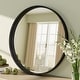preview thumbnail 11 of 61, Round Tempered Glass and Metal Framed French Cleat Mounted Wall Bathroom / Vanity Mirror 20" x 20" - Black