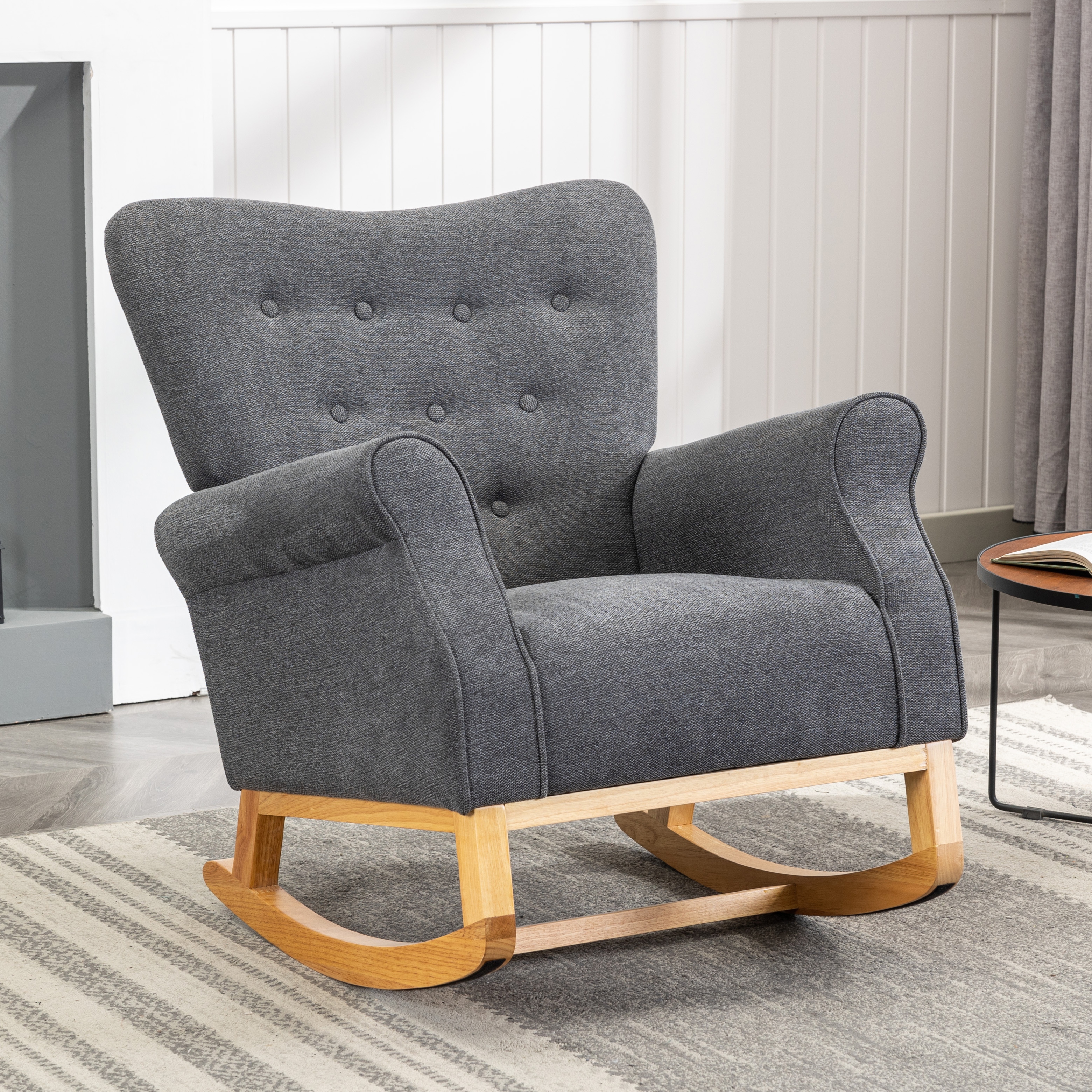 30 W Upholstered Rocking Chair High Backrest Rocker Lounge Chair Bed Bath Beyond 38396238