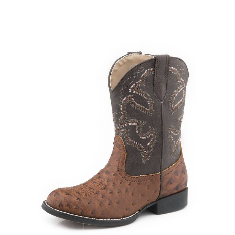 Roper Western Boots Boys Cody Zipper Faux Ostrich 09-017-1222-1418 TA