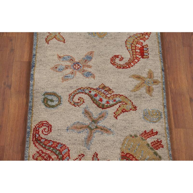 Animals Design Art Deco Accent Rug Handmade Oriental Wool Carpet - 2'0" x 3'0"