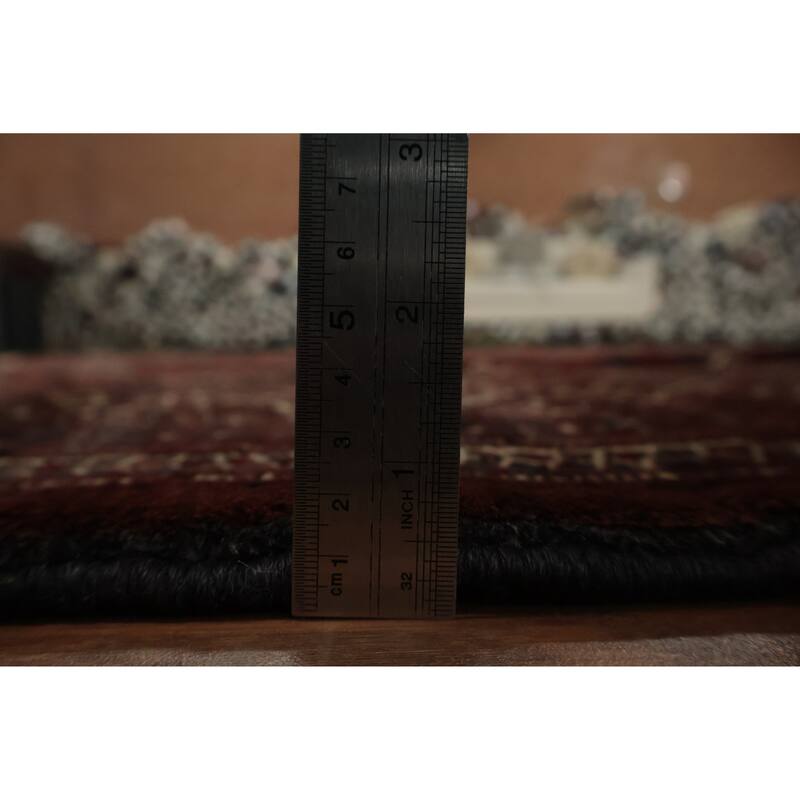 Hand Knotted Oriental 100% Wool Carpet Traditional All-Over Red Turkoman Area Rug - 12' 8'' X 8' 8''