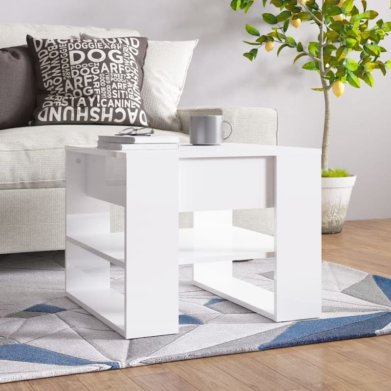 vidaXL Coffee Table End Table Sofa Table Living Room Furniture Engineered Wood - 21.9" x 21.7" x 17.7"
