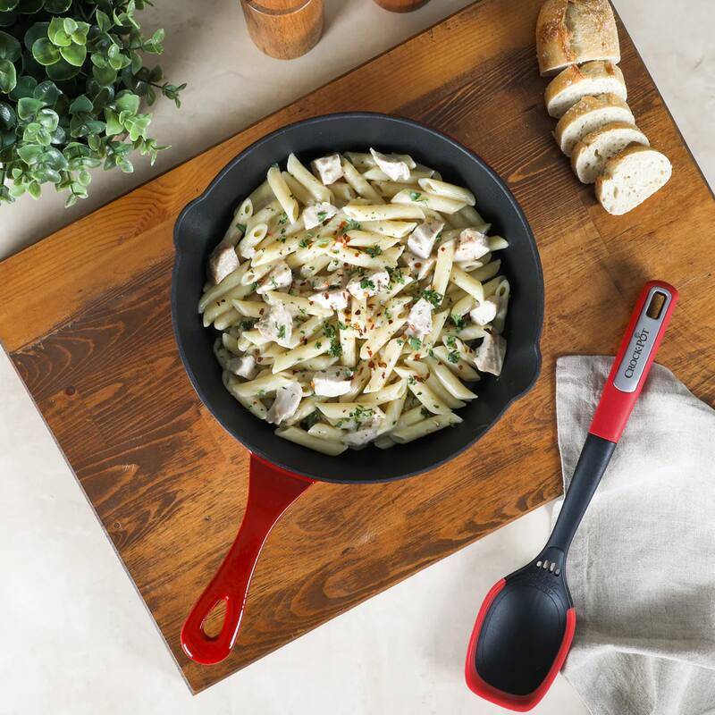Crock-Pot Artisan 8 Inch Enameled Cast Iron Round Skillet in Gradient Red