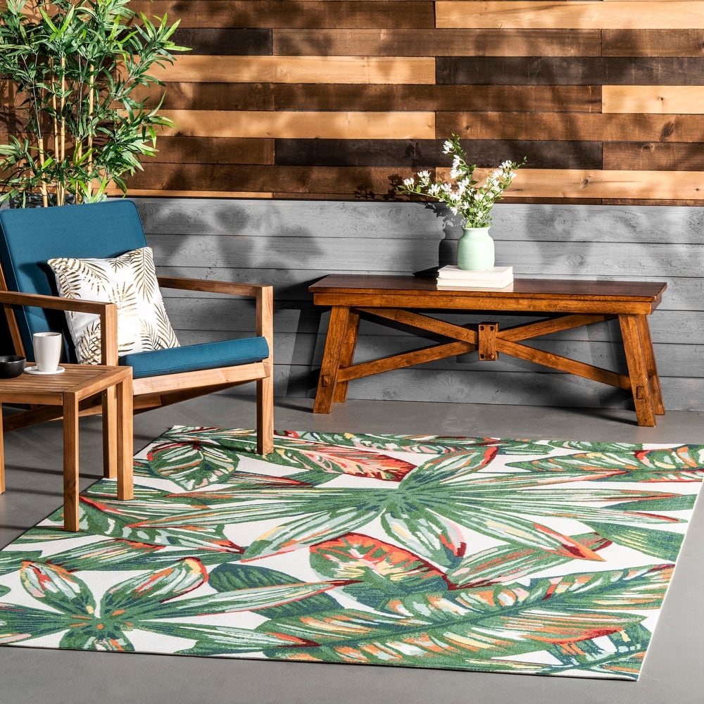 Nuloom Multi Indoor/Outdoor Contemporary Tropical Majestic Floral Bloom Area Rug