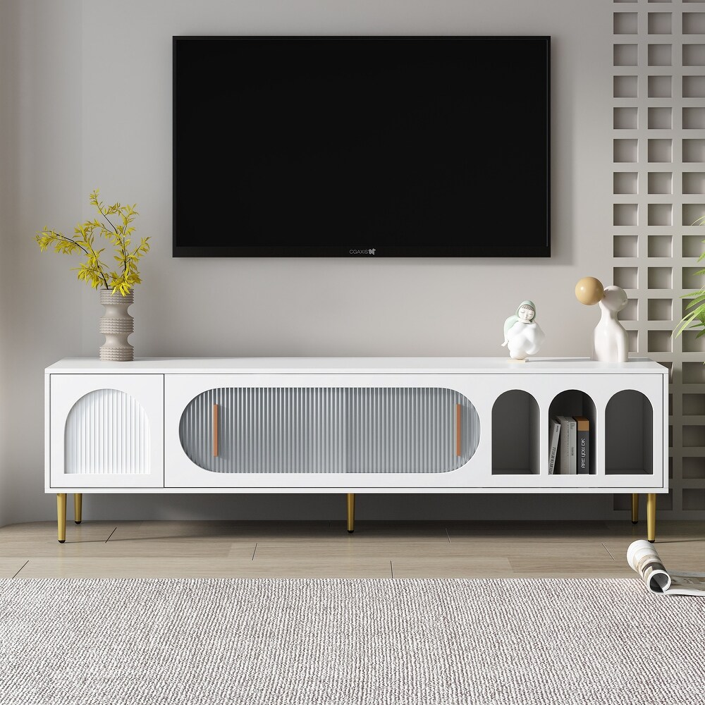 Buy Caden Engineered Wood Wall-Mounted Tv Unit with Open Shelves