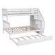 preview thumbnail 10 of 18, Multifunctional Design Wood Bunk Bed with Maximized storage space, Ladder, Surdy Construction, White