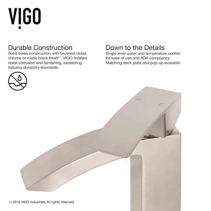 VIGO Satro 7" H Single Handle Single Hole Bathroom Faucet