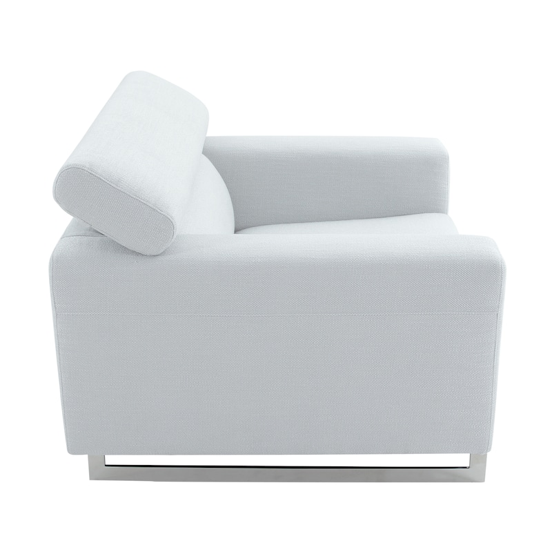 Pasargad Home Serena Modern Lounge Chair with Adjustable Headrest