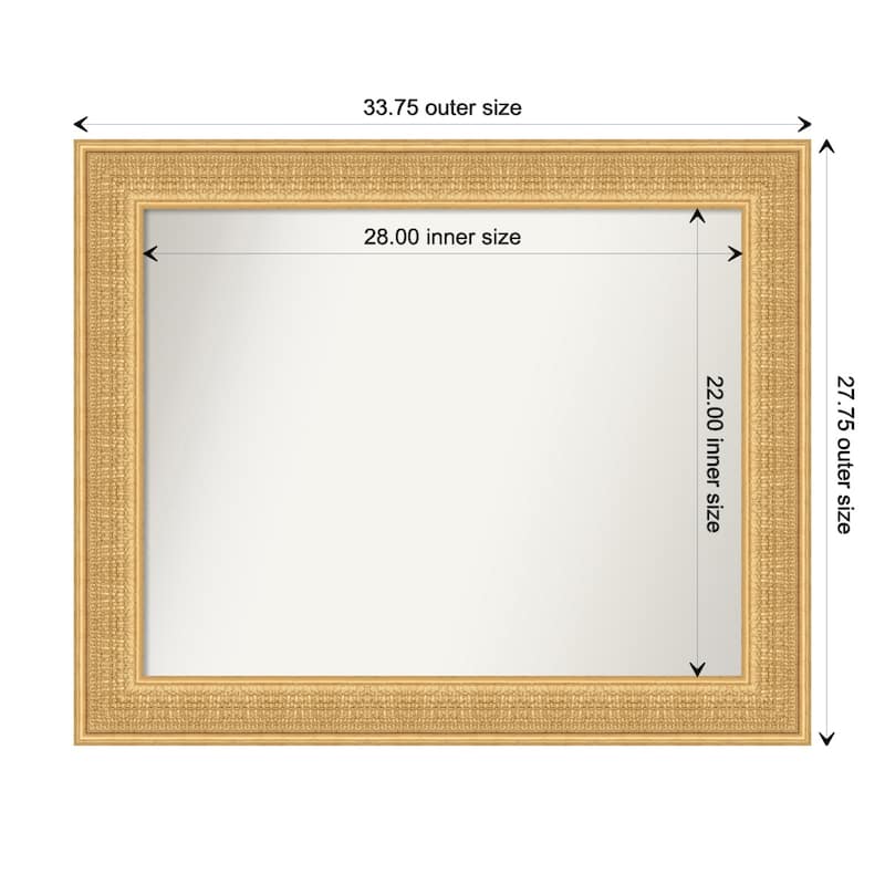 Trellis Non-Beveled Wood Framed Wall Mirror - Trellis Gold - Glass Size 28x22