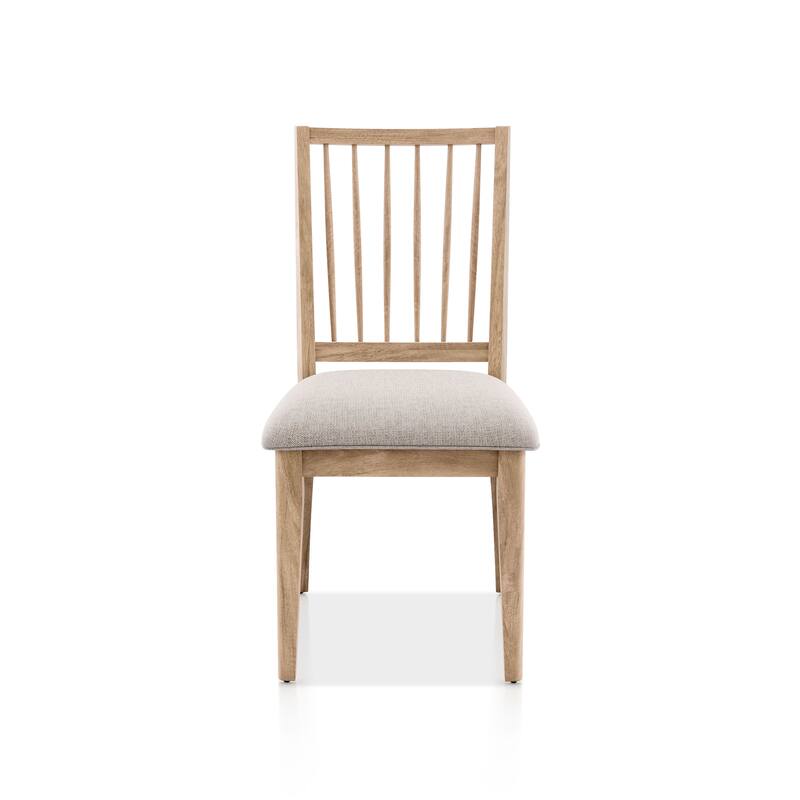 Furniture of America Marlowe Farmhouse Brown Solid Wood Dining Chairs (Set of 2)