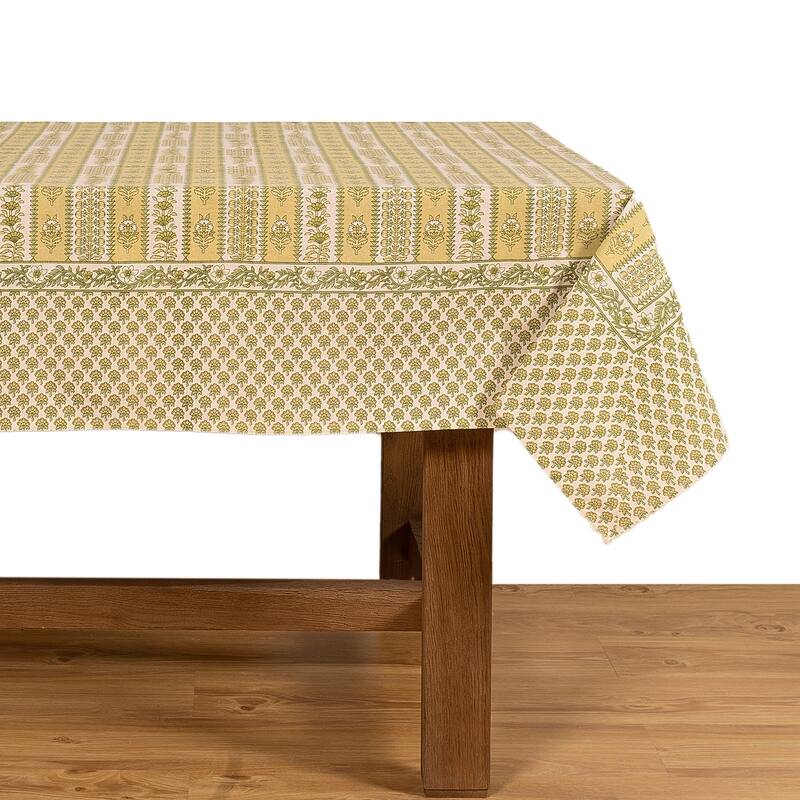 Couleur Nature Provence Avignon Tablecloth - Pistache - 59" x 59" - Pistache - 71" x 128"